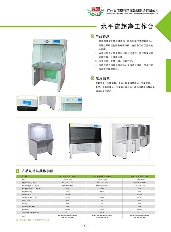 水平流超凈工作臺(tái)簡介